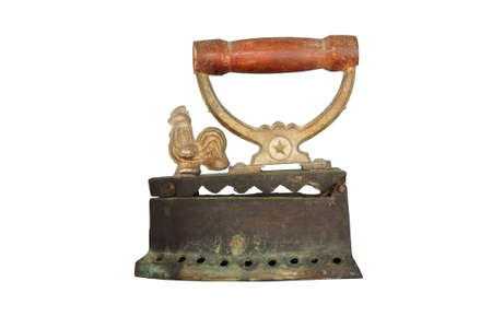Old iron on the white