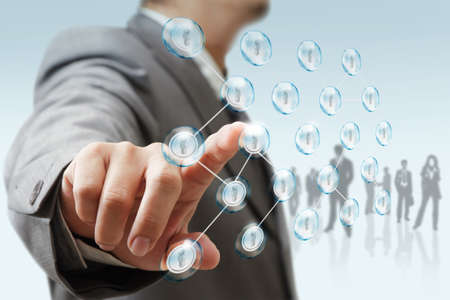 businessman and social network structureの写真素材