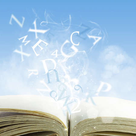 open book on a cloud の写真素材