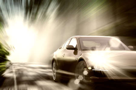 Beautiful sport car on roadの写真素材