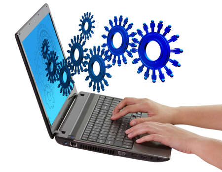 people cogs and gear backgroundの写真素材