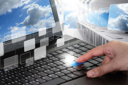 cloud network and computer room conceptの写真素材