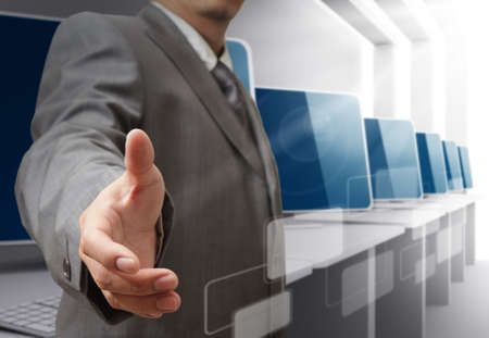 business man offers handshakeの写真素材