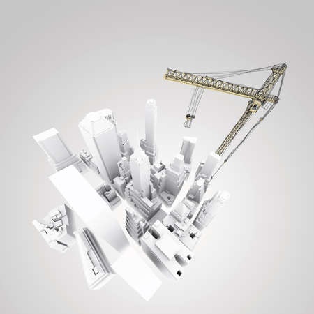 abstract 3d of building development conceptの写真素材