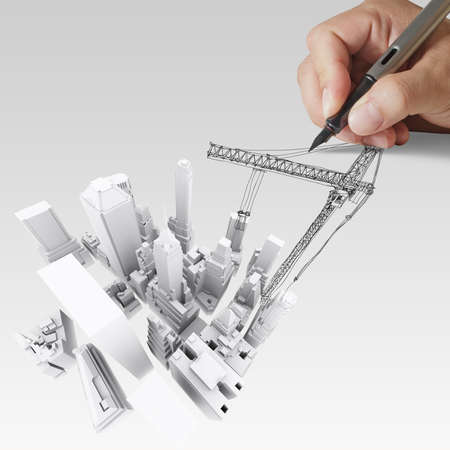 abstract 3d of building development conceptの写真素材