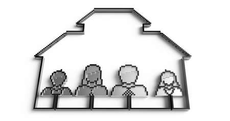 silver people family icons as conceptの写真素材