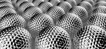 3d silver metallic golf ballの写真素材