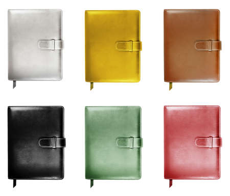 stack of ring binder book or notebook isolated on whiteの写真素材
