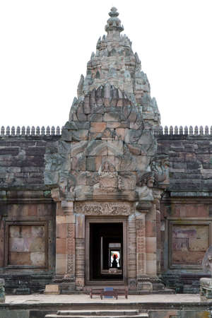 old stone castle in northeast of thailandの写真素材
