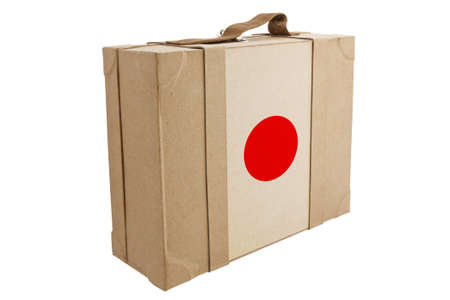 Nation Flag. Box recycled paper on white background. の写真素材