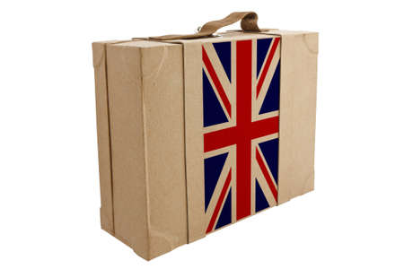 Nation Flag. Box recycled paper on white background. の写真素材