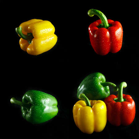 Bell Pepper with black backgroundの写真素材