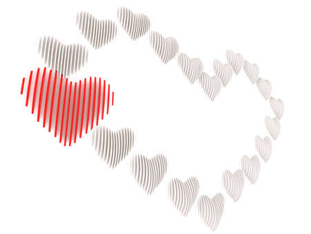 big heart made of many different heart symbolsの写真素材
