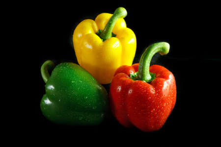 Bell Pepper with black backgroundの写真素材