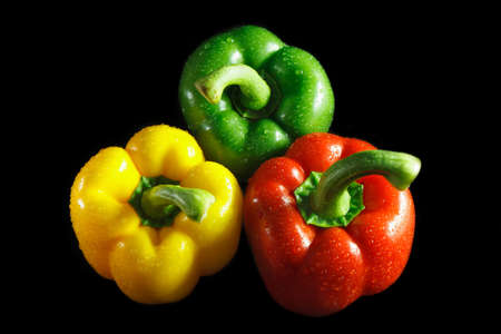 Bell Pepper with black backgroundの写真素材