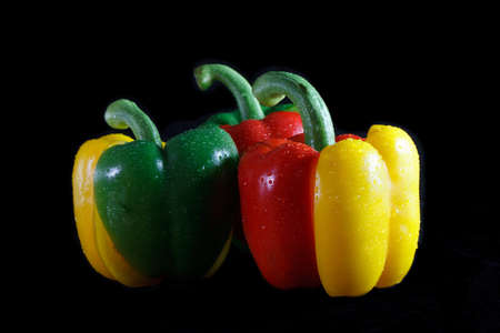 Bell Pepper with black backgroundの写真素材
