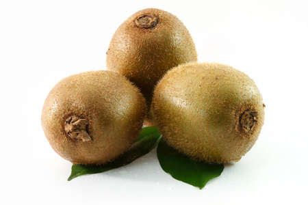 kiwi fruit isolated on white backgroundの写真素材
