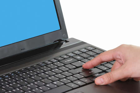 Hands on keyboard computer whiteの写真素材