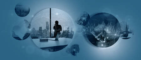Economic Business growth global business network,Business strategy Digital marketing.Data analysis financial and banking,Customer service,Technology data connection, Teamwork.の写真素材