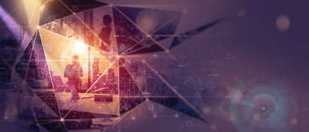 Economic Business growth global business network,Business strategy Digital marketing.Data analysis financial and banking,Customer service,Technology data connection, Teamwork.の写真素材