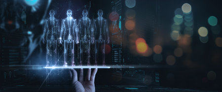 HR Human resources HR management recruitment employment headhunting concept Recruitment Team Staff management Business concept. Relationship Management, with global structure Human Resourcesの写真素材