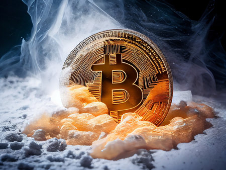 Bitcoin crypto currency, wallpaper business future exchange AI Generativeの写真素材