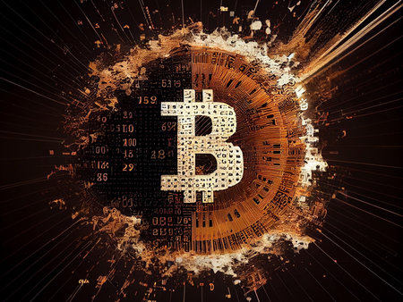 Bitcoin crypto currency, wallpaper business future exchange AI Generativeの写真素材