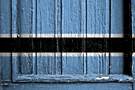 flag of Botswana painted on wooden frameのeditorial素材