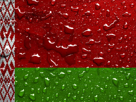 flag of Belarus with rain dropsの写真素材