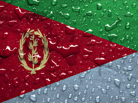 flag of Eritrea with rain dropsの写真素材