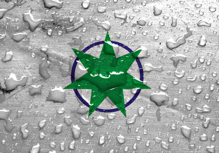 flag of Aomori with rain dropsの写真素材