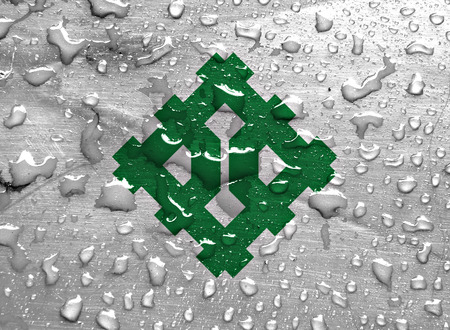 flag of Fukui with rain dropsの写真素材