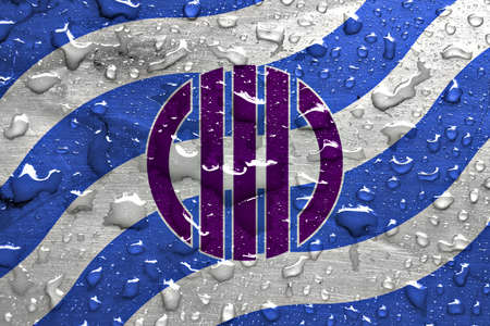 flag of Kakogawa with rain dropsの写真素材