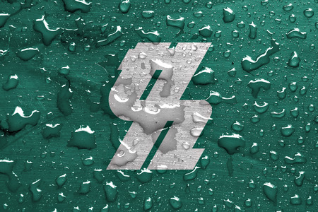 flag of Kashiwa with rain drops