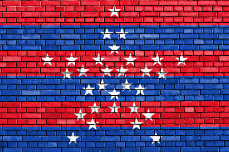flag of Magdalena painted on brick wallの写真素材