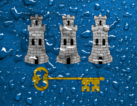 flag of Havana with rain dropsの写真素材