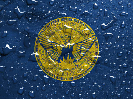flag of Atlanta with rain dropsの写真素材