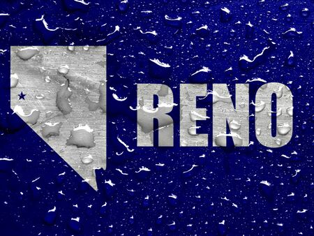 flag of Reno with rain dropsの写真素材