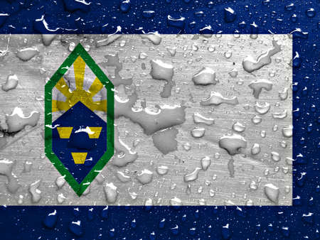 flag of Colorado Springs with rain dropsの写真素材