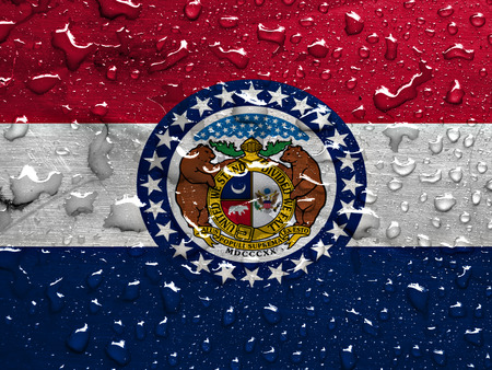 flag of Missouri with rain dropsの写真素材