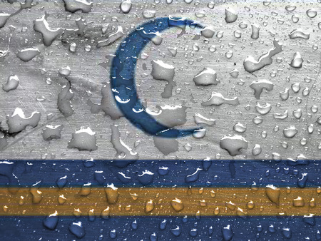 flag of Baghdad with rain dropsの写真素材