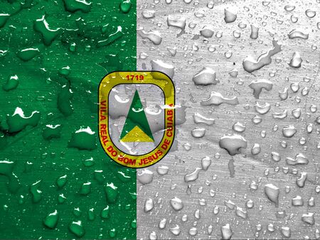 flag of Cuiaba with rain dropsの写真素材