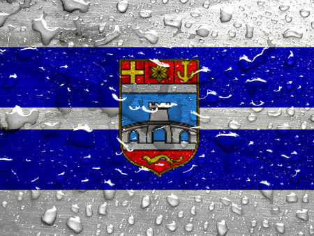 flag of Osijek-Baranja County with rain dropsの写真素材