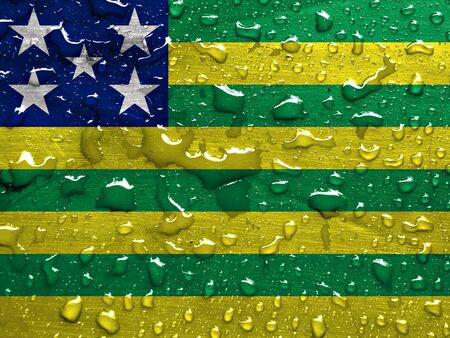 State of Goias flag with rain dropsの写真素材