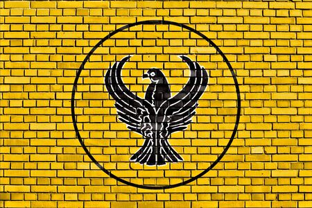 flag of Pontus painted on brick wallの写真素材