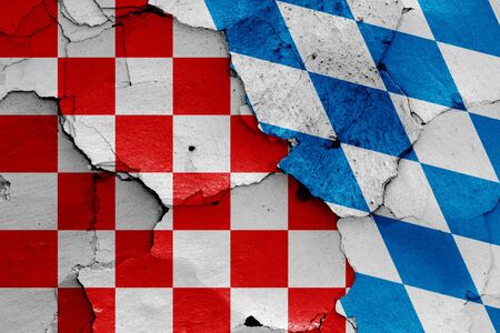 depiction of Croatian checkerboard flag and Bavaria flag