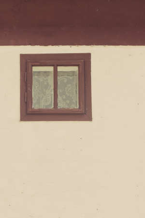 old brown window and wallの写真素材