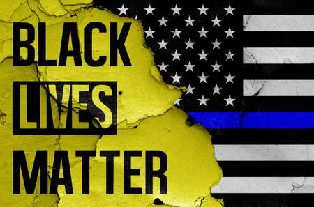 Black Lives Matter & Blue lives matterの写真素材