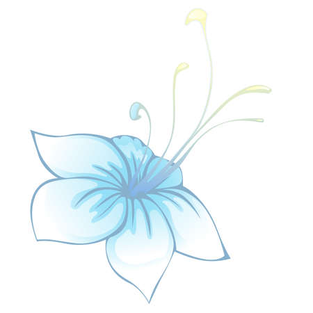 single beautiful blue vector flowerのイラスト素材