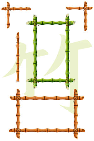 set of vector bamboo design elementsのイラスト素材
